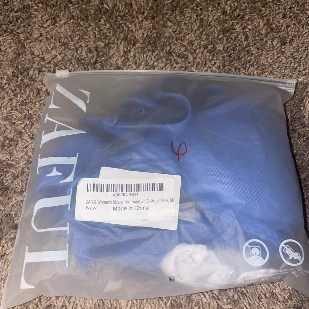 Zaful Ribbed Blue Bikini Set - Picture 5 of 5